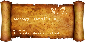 Medvegy Terézia névjegykártya